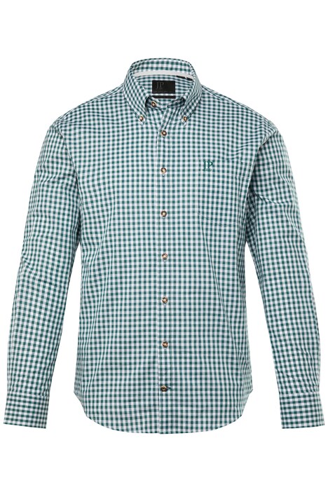 Kostkovaná košile, tradiční móda, dlouhé rukávy, límeček s knoflíky, Modern střih, do 8 XL