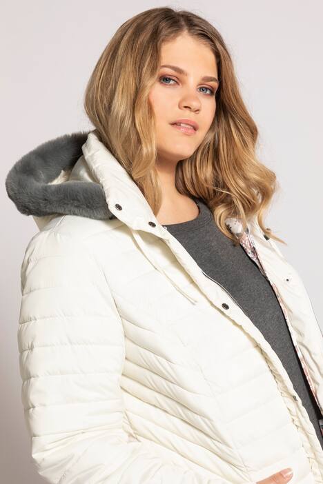 Steppjacke, wasserabweisend, winddicht, Rosenfutter, Kapuze