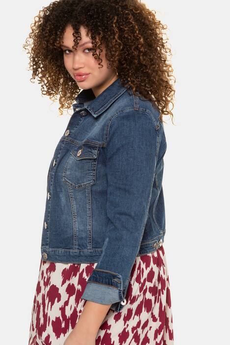 Jeansjacke, Slim Fit, Langarm, hell gewaschen