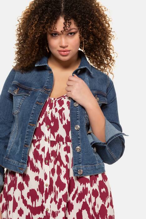 Jeansjacke, Slim Fit, Langarm, hell gewaschen