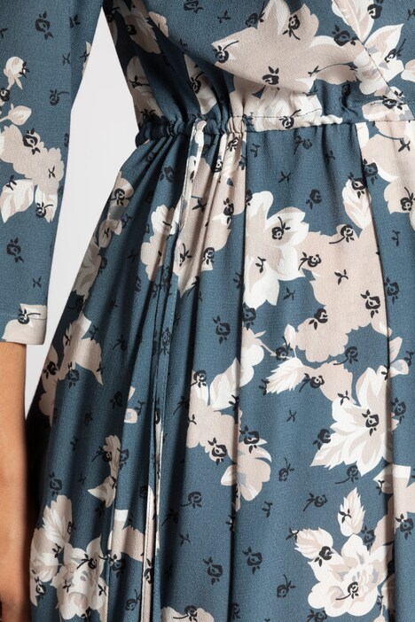 Floral Faux Wrap Crepe Dress