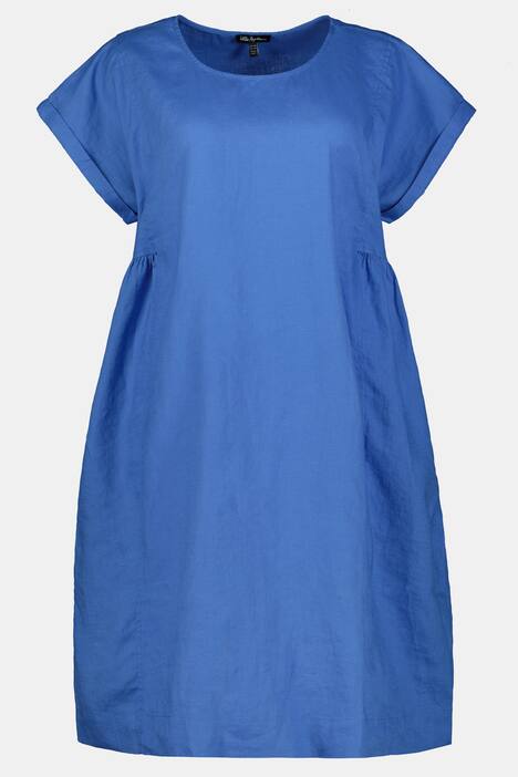 Leinenkleid, Raffung, Oversized, Rückenschleife