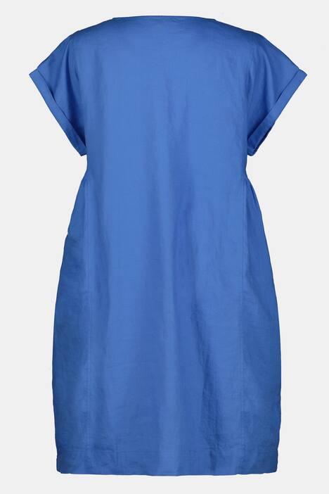 Leinenkleid, Raffung, Oversized, Rückenschleife