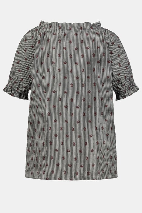 folklore blouse, strepen, bloemen, bubble kwaliteit