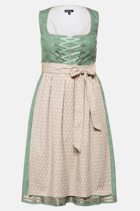 Dirndl, Blütenmuster, Zierschnürung, passende Schürze