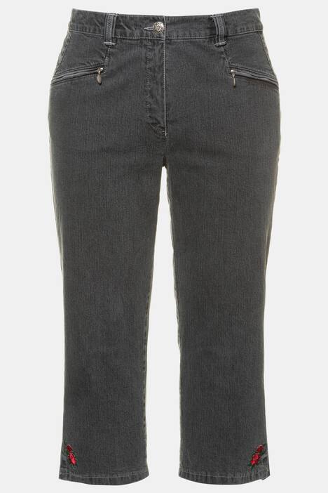 7/8-Jeans Mony, Trachten-Saumstickerei, Komfortbund