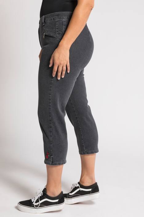 7/8-Jeans Mony, Trachten-Saumstickerei, Komfortbund