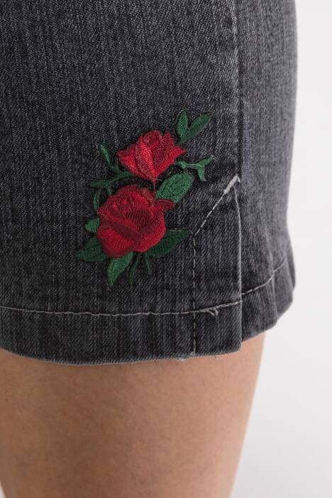 7/8-Jeans Mony, Trachten-Saumstickerei, Komfortbund
