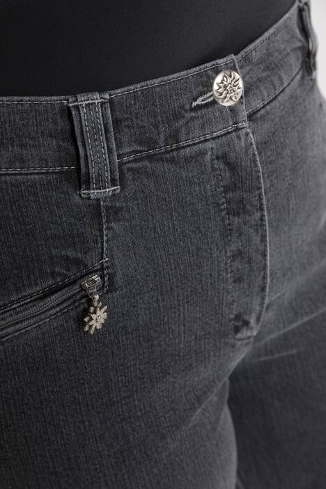 7/8-Jeans Mony, Trachten-Saumstickerei, Komfortbund