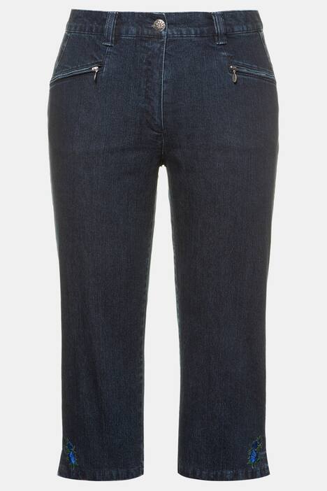 7/8-Jeans Mony, Trachten-Saumstickerei, Komfortbund