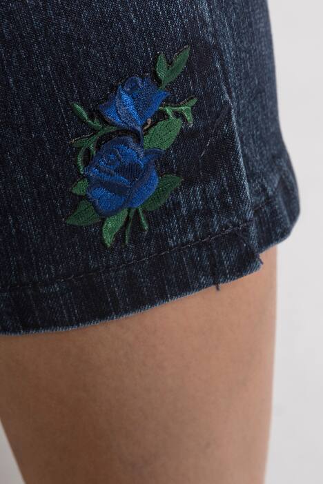 7/8-Jeans Mony, Trachten-Saumstickerei, Komfortbund