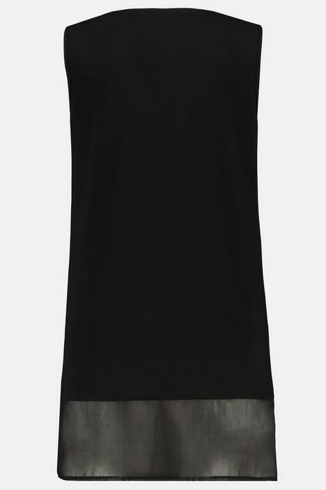 Top Identity, Glitzernähte, Chiffon am Saum, Halbarm