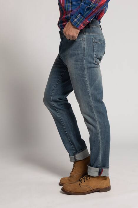 Jeans, kerniger 5-Pocket-Look, Used-Optik, Regular Fit