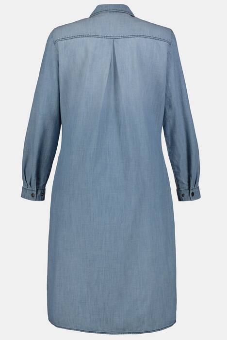 Hemdblusenkleid, weicher Denim, Krempelriegel