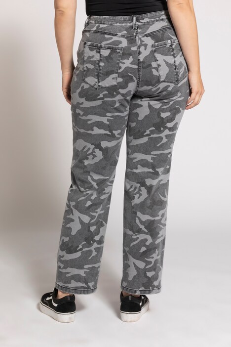 Boyfriend-Jeans, Camouflage, weite 4-Pocket-Form
