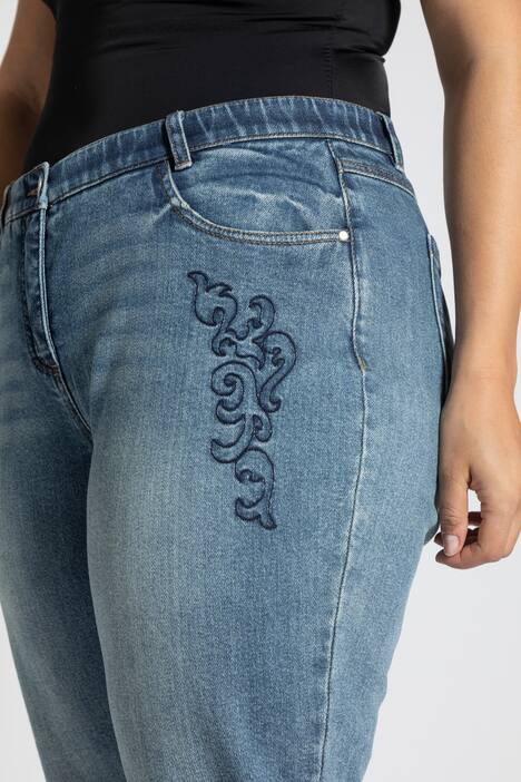 Boyfriend-Jeans, Stickerei, weite 5-Pocket-Form