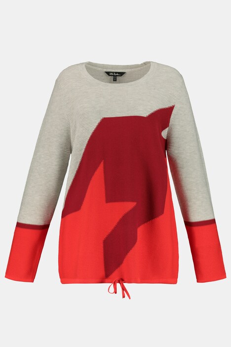 Pullover, Querrippen-Strick, Colorblocking