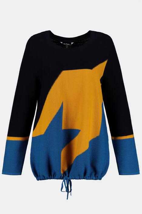 Pullover, Querrippen-Strick, Colorblocking