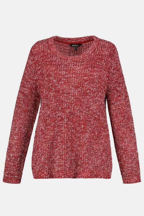 Pullover, Patentstrick, Metallic-Effekt, Oversized