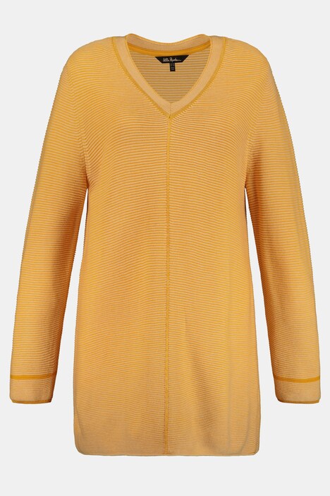 Pullover, Querrippen, Langform, Glitzernaht