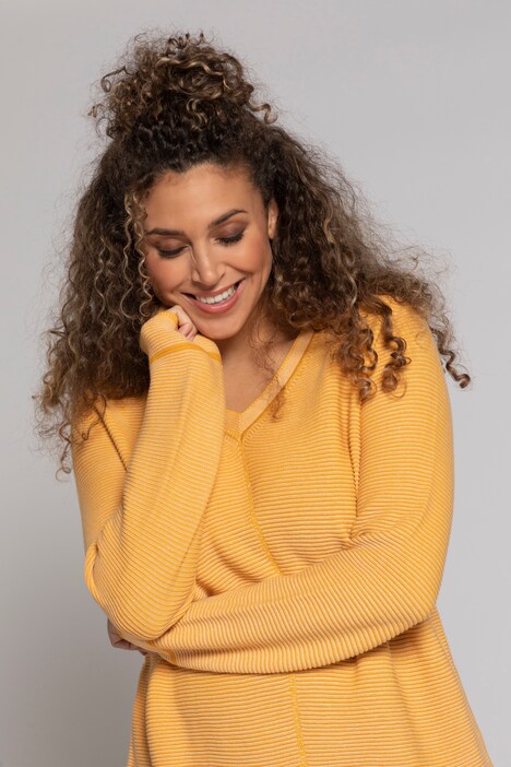 Pullover, Querrippen, Langform, Glitzernaht