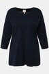 Shirt, ribjersey, V-hals, 3/4-mouw, biologische katoen