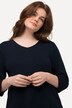 Shirt, ribjersey, V-hals, 3/4-mouw, biologische katoen