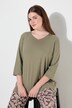 Shirt, ribjersey, V-hals, 3/4-mouw, biologische katoen