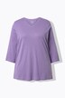 T-shirt, jersey bord-côte. Col en V et manches 3/4. Coton bio