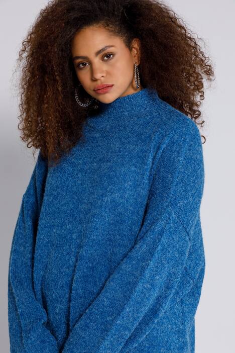 Strickkleid, Stehkragen, Oversized, Langarm