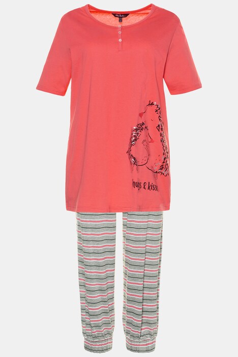 Pyjama, Igelmotiv, Ringelhose, Biobaumwolle
