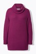 Pull tricoté oversize à col roulé, coupe longue à manches longues