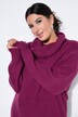 Pull tricoté oversize à col roulé, coupe longue à manches longues