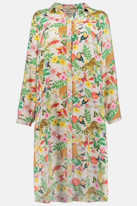 Longbluse, Blumenmuster, Langarm