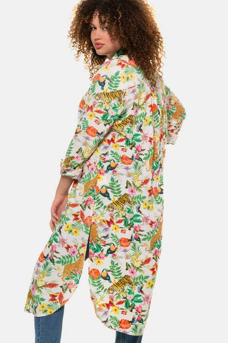 Longbluse, Blumenmuster, Langarm