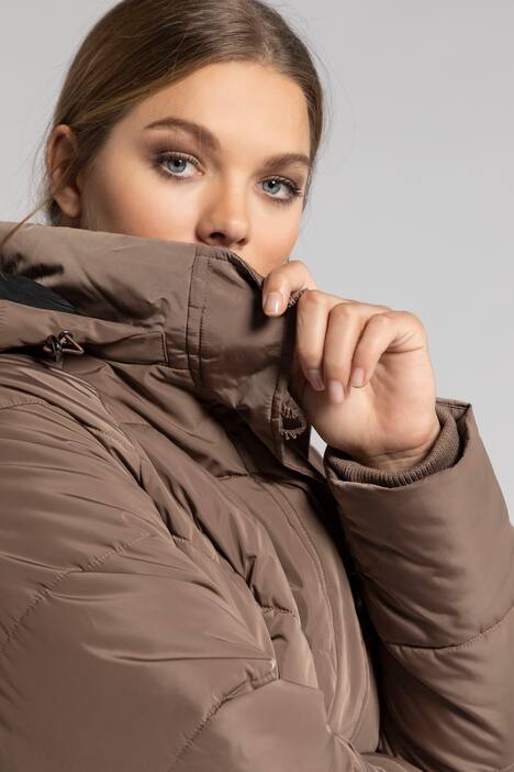 Iridescent Quilted Fully Lined Long Coat