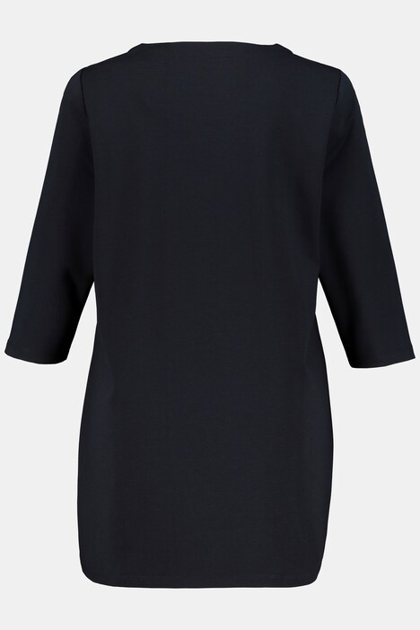 Floral Applique Stretch Ponte Knit Tunic