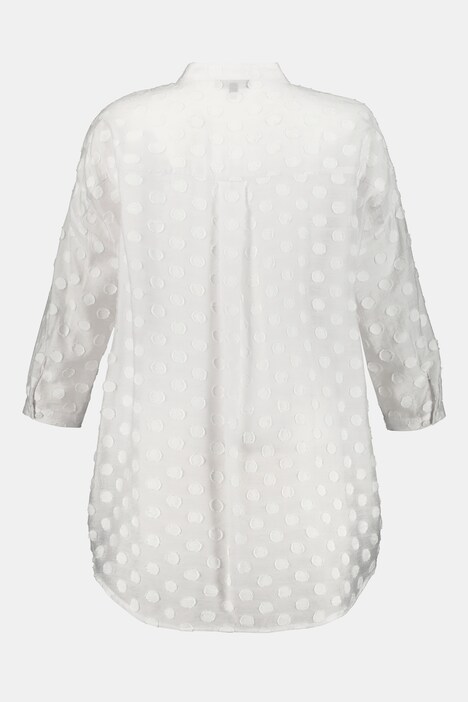 Burnout Dot Button Front Tunic Blouse
