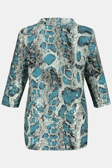 Maglia, design pitonato, classic, maniche a 3/4, selection