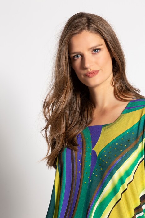 Shirt, Design-Streifen mit Hot-Fix-Steinen, 3/4-Ärme, selection