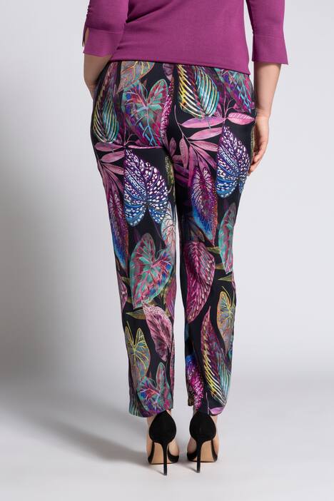 Hose Ruby, Cupro mit Blätter-Druck, gerades Bein, selection