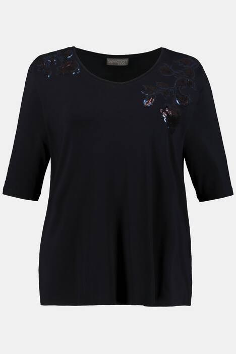 T-Shirt, Pailletten, Classic, Halbarm, selection