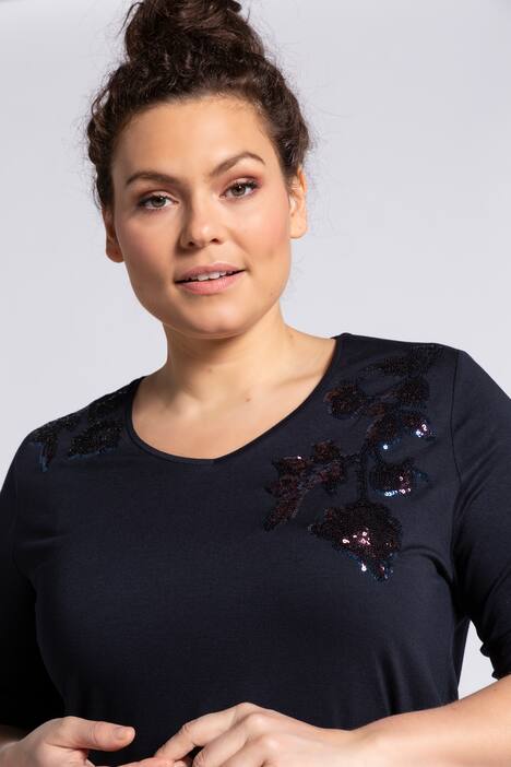 T-Shirt, Pailletten, Classic, Halbarm, selection
