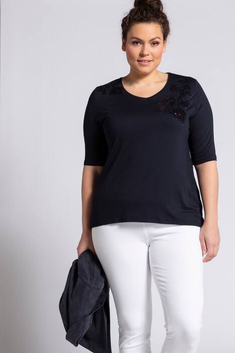 T-Shirt, Pailletten, Classic, Halbarm, selection