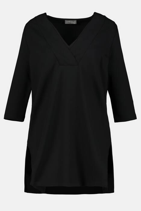 Longshirt, Blende, 3/4-Ärmel, V-Ausschnitt