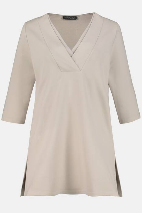 Longshirt, Blende, 3/4-Ärmel, V-Ausschnitt