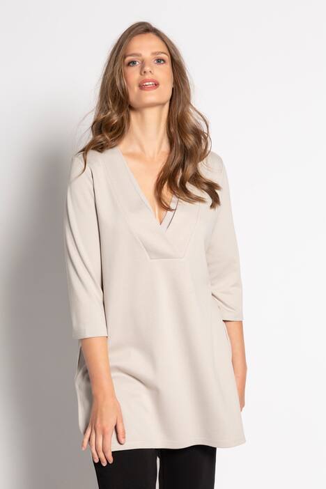 Longshirt, Blende, 3/4-Ärmel, V-Ausschnitt