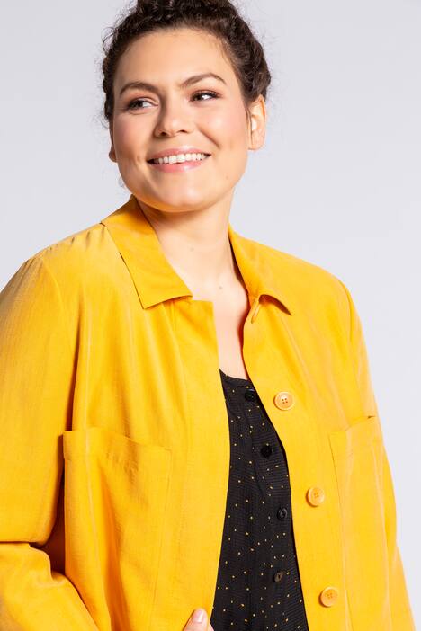 Distinctive Pockets Lyocell Blend Blouse Jacket