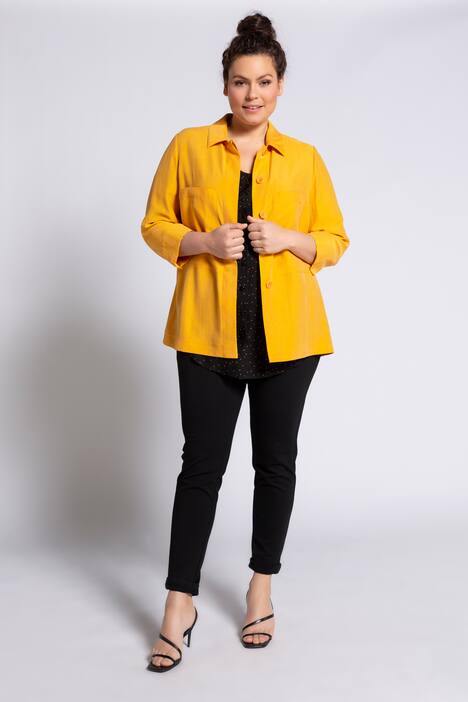 Distinctive Pockets Lyocell Blend Blouse Jacket