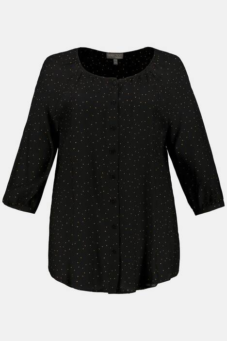 Bluse, Crepe mit Mkro-Dots, 3/4-Ärmel, selection